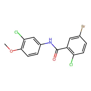 5-bromo-2-chloro-N-(3-chloro-4-methoxyphenyl)benzamide structure