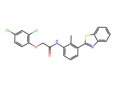 N-[3-(1,3-benzothiazol-2-yl)-2-methylphenyl]-2-(2,4-dichlorophenoxy)acetamide structure