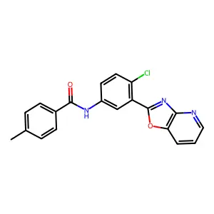 N-[4-chloro-3-([1,3]oxazolo[4,5-b]pyridin-2-yl)phenyl]-4-methylbenzamide structure