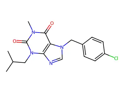 Xanthine, 7-(p-chlorobenzyl)-3-isobutyl-1-methyl- structure