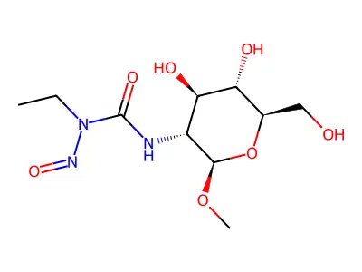 beta-D-Glucopyranoside, methyl 2-deoxy-2-(((ethylnitrosoamino)carbonyl)amino)- structure