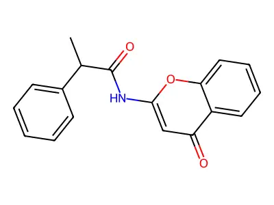 N-(4-Oxo-4H-1-benzopyran-2-yl)-2-phenylpropanamide structure