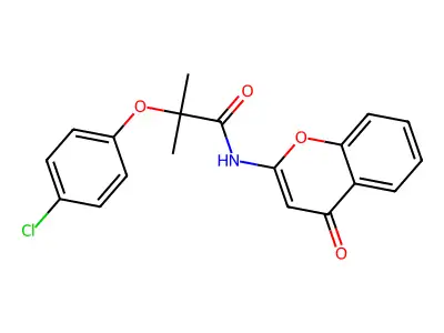 Propanamide, 2-(4-chlorophenoxy)-2-methyl-N-(4-oxo-4H-1-benzopyran-2-yl)- structure