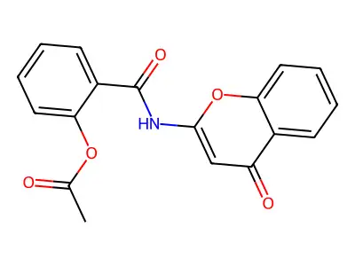 Benzamide, 2-(acetyloxy)-N-(4-oxo-4H-1-benzopyran-2-yl)- structure