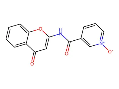 3-Pyridinecarboxamide, N-(4-oxo-4H-1-benzopyran-2-yl)-, 1-oxide structure