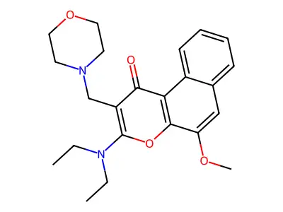 1H-Naphtho(2,1-b)pyran-1-one, 3-(diethylamino)-5-methoxy-2-(4-morpholinylmethyl)- structure