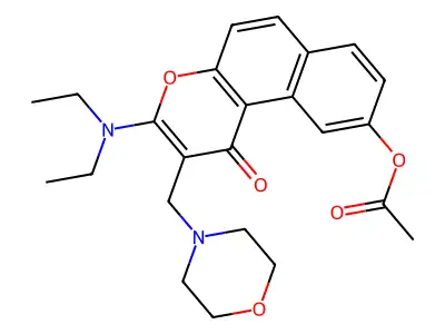 1H-Naphtho(2,1-b)pyran-1-one, 9-(acetyloxy)-3-(diethylamino)-2-(4-morpholinylmethyl)- structure