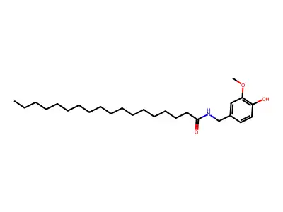 N-((4-hydroxy-3-methoxyphenyl)methyl)octadecanamide structure