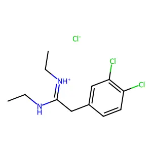 Acetamidine, 2-(3,4-dichlorophenyl)-N,N'-diethyl-, monohydrochloride structure