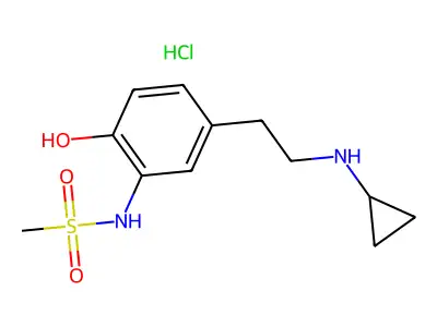 Methanesulfonanilide, 5'-(2-(cyclopropylamino)ethyl)-2'-hydroxy-,hydrochloride structure