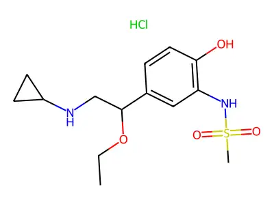 5'-(2-(Cyclopropylamino)-1-ethoxyethyl)-2'-hydroxymethanesulfonanilide hydrochloride structure