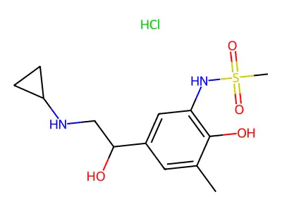 5'-(2-(Cyclopropylamino)-1-hydroxyethyl)-2'-hydroxy-3'-methylmethanesulfonanilide HCl structure