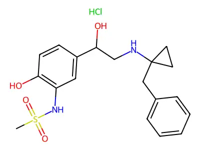 Methanesulfonanilide, 5'-(2-(1-benzylcyclopropylamino)-1-hydroxyethyl)-2'-hydroxy-, hydrochloride structure
