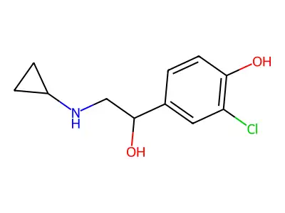 Phenol, 2-chloro-4-(2-cyclopropylamino-1-hydroxyethyl)- structure