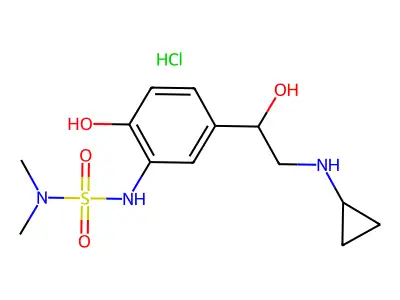 Sulfamide, N-(5-(2-(cyclopropylamino)-1-hydroxyethyl))(2-hydroxyphenyl)-N',N'-dimethyl-, hydrochloride structure
