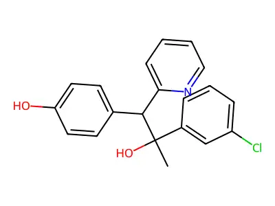 1-(3-Chlorophenyl)-2-(4-hydroxyphenyl)-1-methyl-2-(2-pyridine)ethanol structure