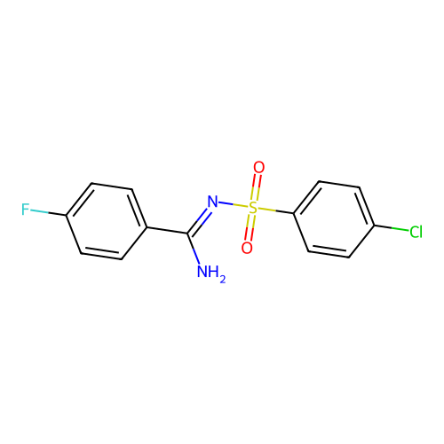 N'-(4-chlorophenyl)sulfonyl-4-fluorobenzenecarboximidamide structure