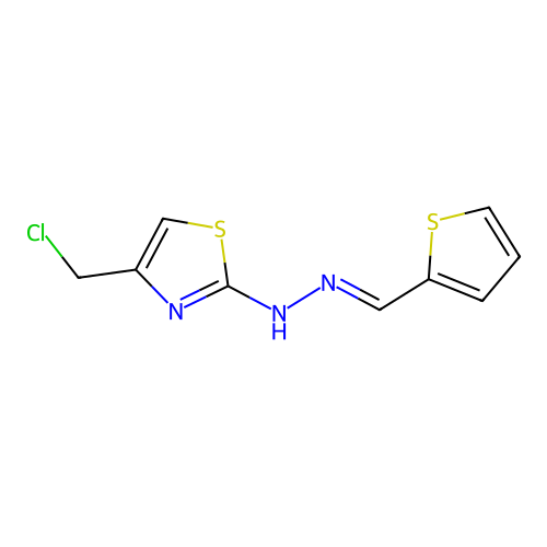 4-(Chloromethyl)-2-[2-(thiophen-2-ylmethylidene)hydrazin-1-yl]-1,3-thiazole structure