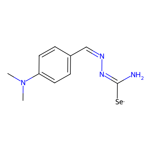 {(E)-Amino[(2Z)-{[4-(dimethylamino)phenyl]methylidene}hydrazinylidene]methyl}selanyl structure