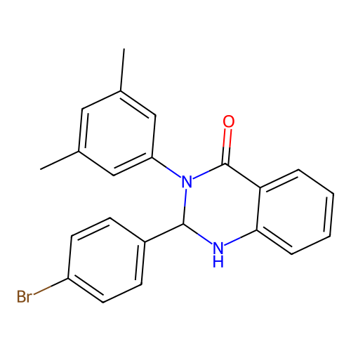 2-(4-bromophenyl)-3-(3,5-dimethylphenyl)-2,3-dihydroquinazolin-4(1H)-one structure