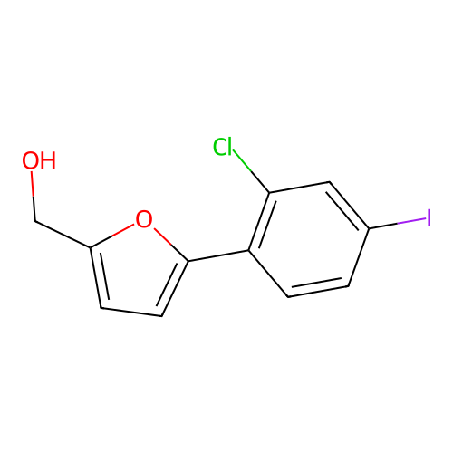 [5-(2-Chloro-4-iodophenyl)furan-2-yl]methanol structure