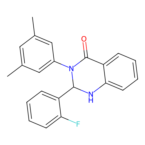 3-(3,5-dimethylphenyl)-2-(2-fluorophenyl)-2,3-dihydroquinazolin-4(1H)-one structure