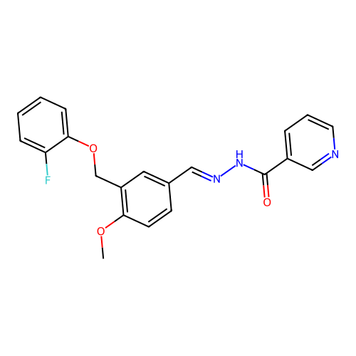 (E)-N'-(3-((2-fluorophenoxy)methyl)-4-methoxybenzylidene)nicotinohydrazide structure