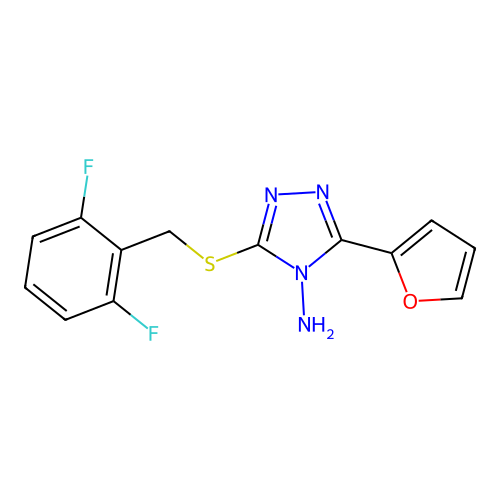 3-[(2,6-difluorobenzyl)sulfanyl]-5-(furan-2-yl)-4H-1,2,4-triazol-4-amine structure