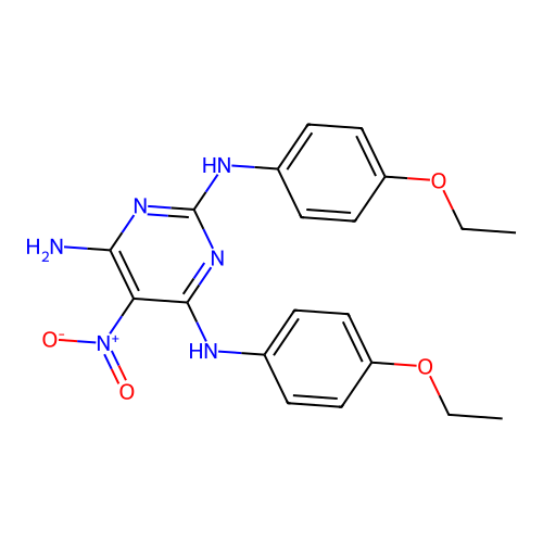 N~2~,N~4~-bis(4-ethoxyphenyl)-5-nitropyrimidine-2,4,6-triamine structure