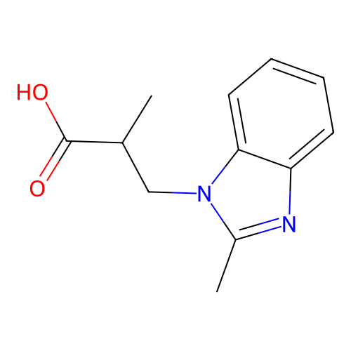 2-Methyl-3-(2-methyl-benzoimidazol-1-yl)-propionic acid structure