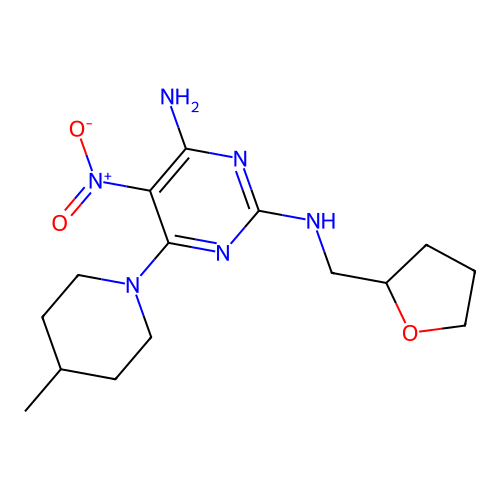 [4-Amino-6-(4-methylpiperidyl)-5-nitropyrimidin-2-yl](oxolan-2-ylmethyl)amine structure