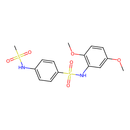 N-(2,5-dimethoxyphenyl)-4-[(methylsulfonyl)amino]benzenesulfonamide structure