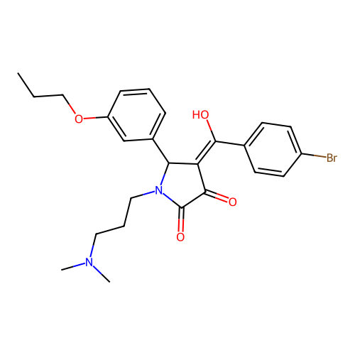 (4E)-4-[(4-bromophenyl)-hydroxymethylidene]-1-[3-(dimethylamino)propyl]-5-(3-propoxyphenyl)pyrrolidine-2,3-dione structure