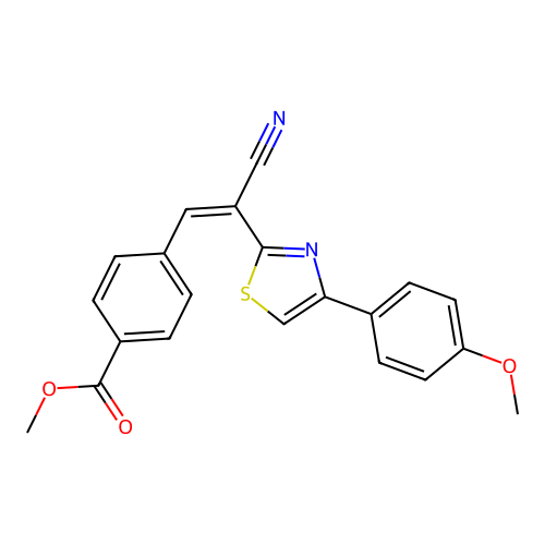 methyl 4-{(Z)-2-cyano-2-[4-(4-methoxyphenyl)-1,3-thiazol-2-yl]ethenyl}benzoate structure