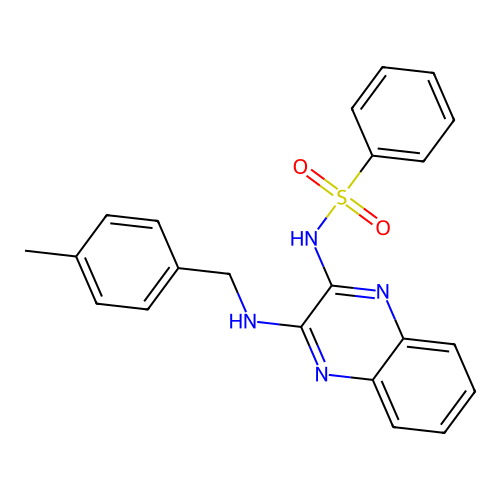 N-(3-((4-methylbenzyl)amino)quinoxalin-2-yl)benzenesulfonamide structure