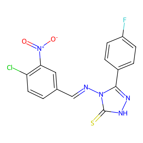 4-((4-CL-3-Nitrobenzylidene)amino)-5-(4-fluorophenyl)-4H-1,2,4-triazole-3-thiol structure