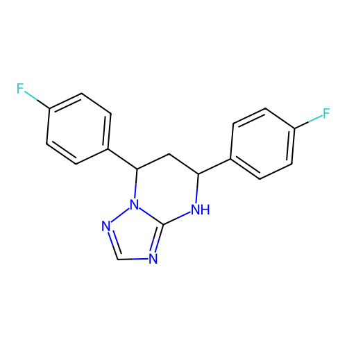5,7-Bis(4-fluorophenyl)-4,5,6,7-tetrahydro[1,2,4]triazolo[1,5-a]pyrimidine structure