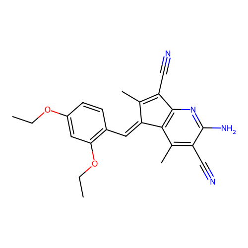 (5E)-2-AMINO-5-[(2,4-DIETHOXYPHENYL)METHYLIDENE]-4,6-DIMETHYL-5H-CYCLOPENTA[B]PYRIDINE-3,7-DICARBONITRILE structure