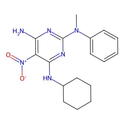 [4-Amino-6-(cyclohexylamino)-5-nitropyrimidin-2-yl]methylphenylamine structure