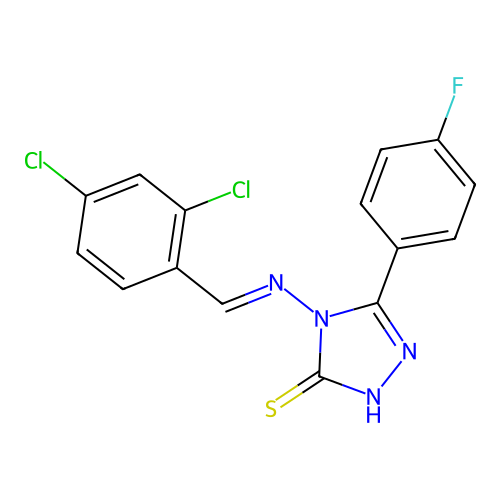 4-((2,4-Dichlorobenzylidene)amino)-5-(4-fluorophenyl)-4H-1,2,4-triazole-3-thiol structure