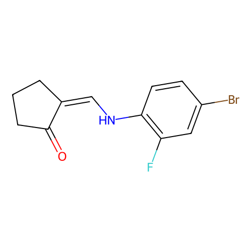 (2Z)-2-{[(4-bromo-2-fluorophenyl)amino]methylidene}cyclopentanone structure