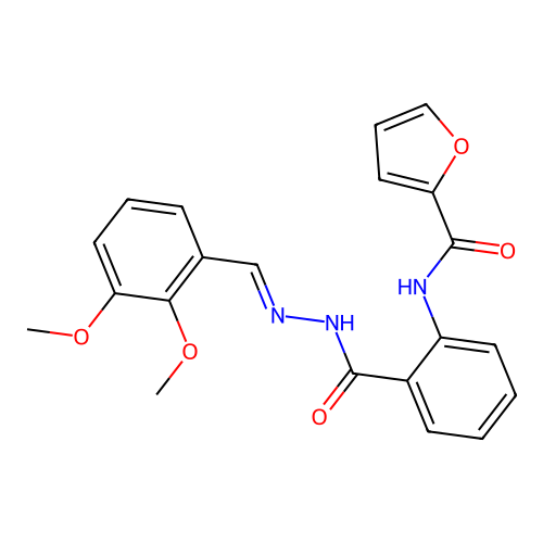 (E)-N-(2-(2-(2,3-dimethoxybenzylidene)hydrazinecarbonyl)phenyl)furan-2-carboxamide structure