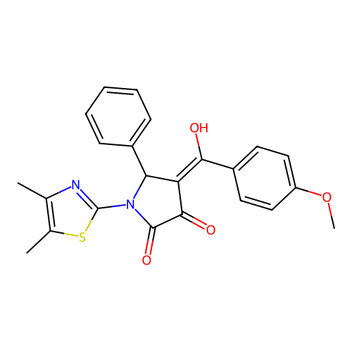 1-(4,5-dimethylthiazol-2-yl)-3-hydroxy-4-(4-methoxybenzoyl)-5-phenyl-1H-pyrrol-2(5H)-one structure