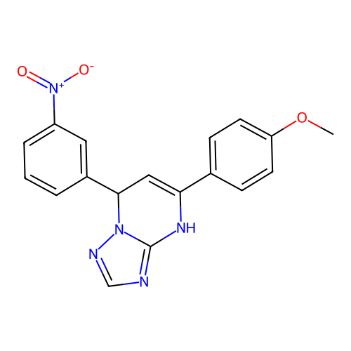5-(4-methoxyphenyl)-7-(3-nitrophenyl)-1,7-dihydro-[1,2,4]triazolo[1,5-a]pyrimidine structure