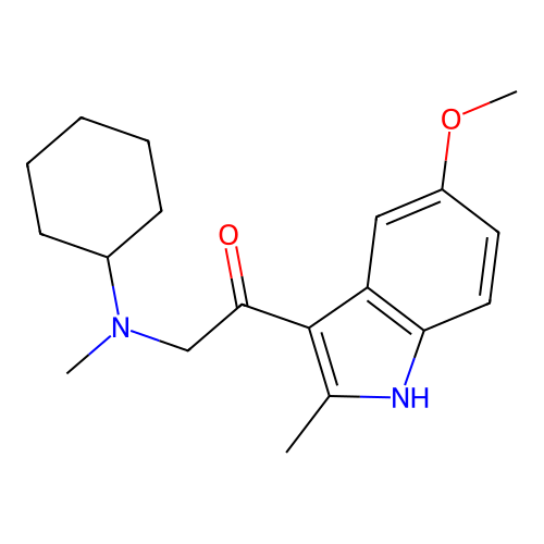 2-[cyclohexyl(methyl)amino]-1-(5-methoxy-2-methyl-1H-indol-3-yl)ethanone structure