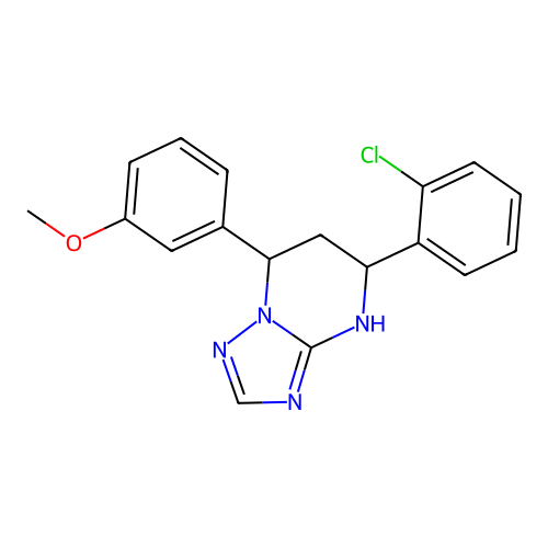 5-(2-chlorophenyl)-7-(3-methoxyphenyl)-1,5,6,7-tetrahydro-[1,2,4]triazolo[1,5-a]pyrimidine structure