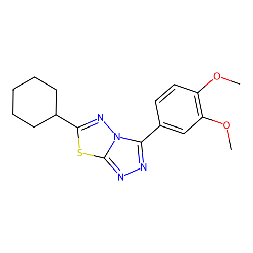 6-Cyclohexyl-3-(3,4-dimethoxyphenyl)-[1,2,4]triazolo[3,4-b][1,3,4]thiadiazole structure
