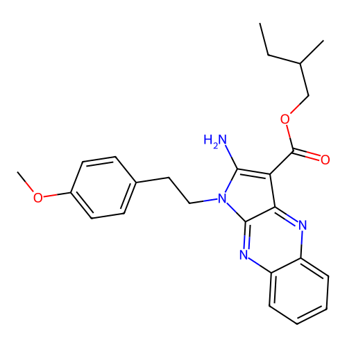 2-methylbutyl 2-amino-1-(4-methoxyphenethyl)-1H-pyrrolo[2,3-b]quinoxaline-3-carboxylate structure
