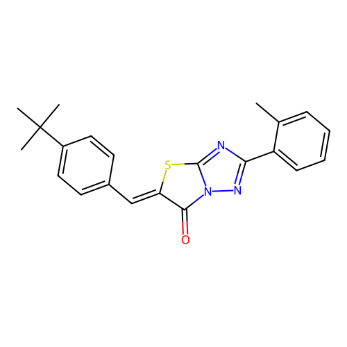 (5Z)-5-(4-tert-butylbenzylidene)-2-(2-methylphenyl)[1,3]thiazolo[3,2-b][1,2,4]triazol-6(5H)-one structure