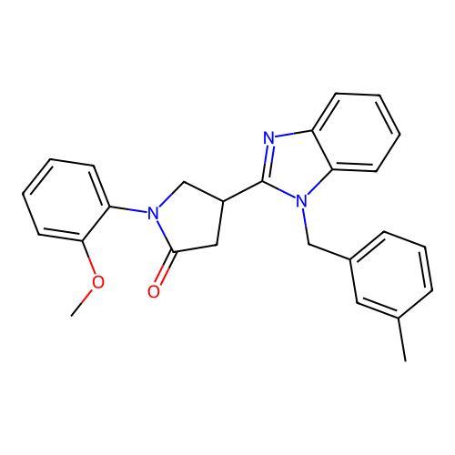 1-(2-methoxyphenyl)-4-(1-(3-methylbenzyl)-1H-benzo[d]imidazol-2-yl)pyrrolidin-2-one structure